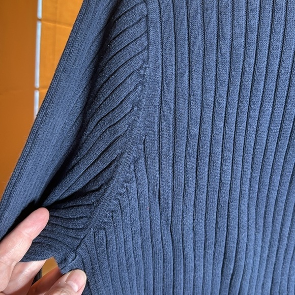 JL Studio Jessica London Navy Blue Ribbed 100% Cotton Turtleneck Sweater Size 1X - Picture 2 of 8